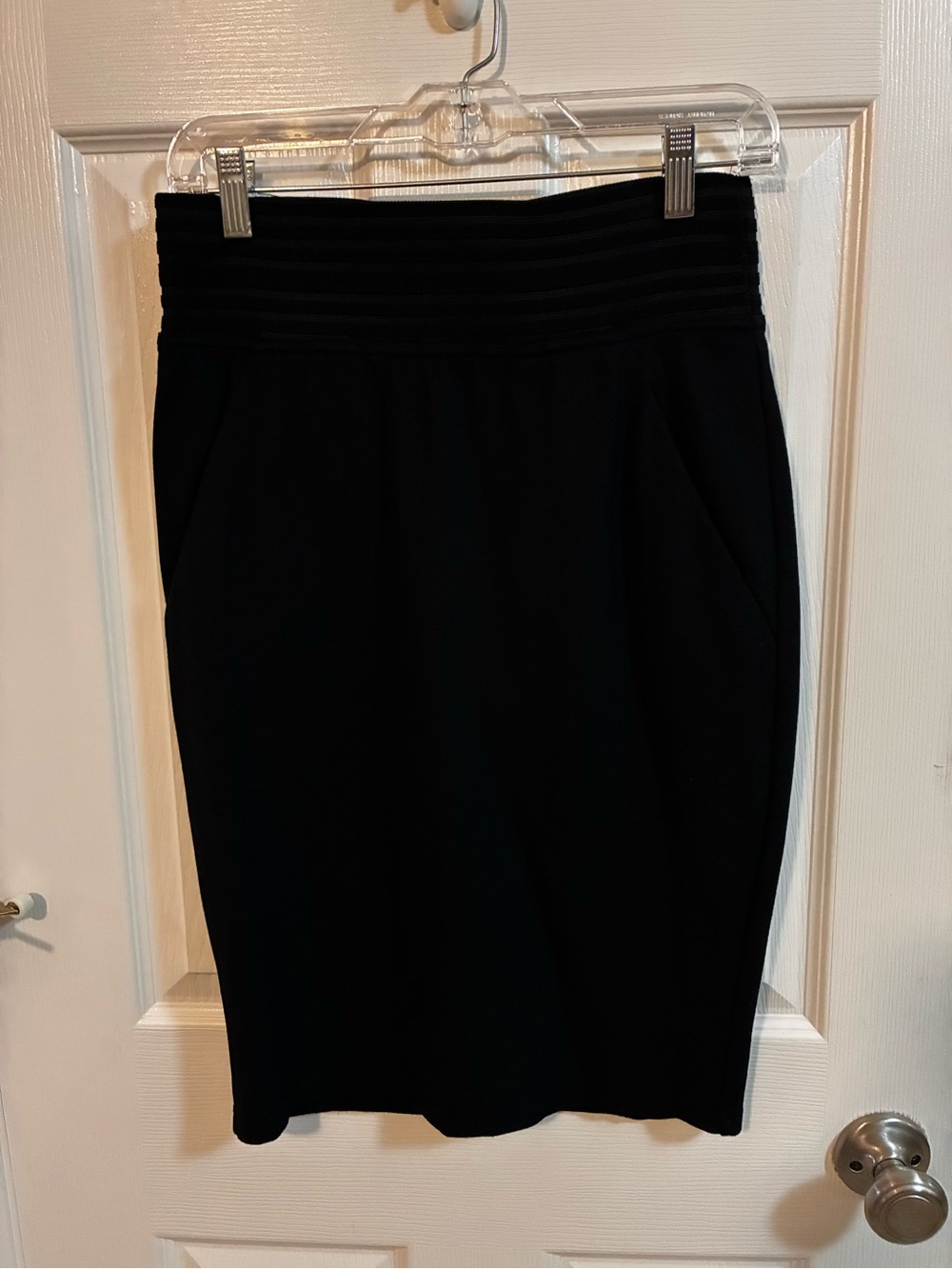 Maurices Black Ribbed Waist Pencil Skirt